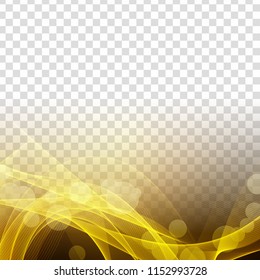 Abstract modern glowing wave transparent background