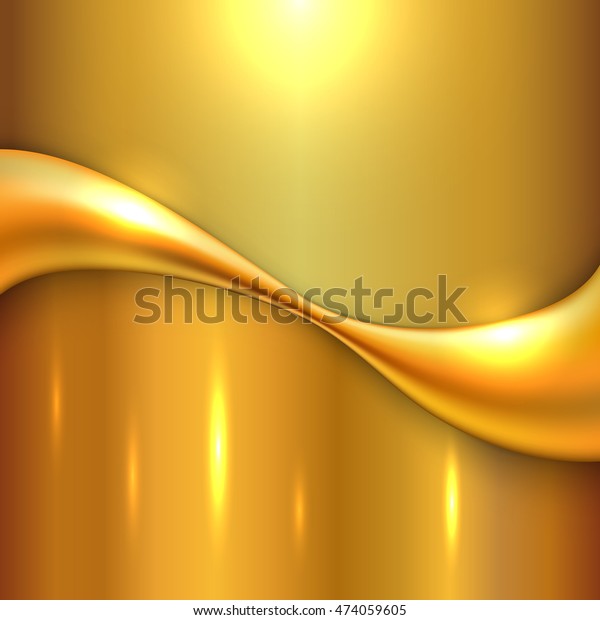 Abstract modern\
golden wave vector\
background.