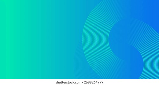 Abstractas fondo degradado moderno en tonos azules y turquesas. Los Elementos de línea circular minimalistas crean un look futurista suave. Perfecto para el Anuncio, la cubierta, el cartel, el folleto, el volante o la presentación