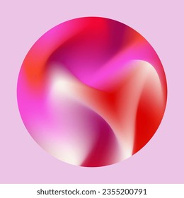 Abstract modern gradient background in circle. Vibrant colorful blurred mesh wave art backdrop. Poster design Graphic template vector