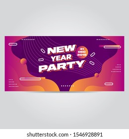 Abstract modern gradient background design of banner for new year party, presentation, web banner, advertising , promotion. Easy to use and editable. Vector EPS 10