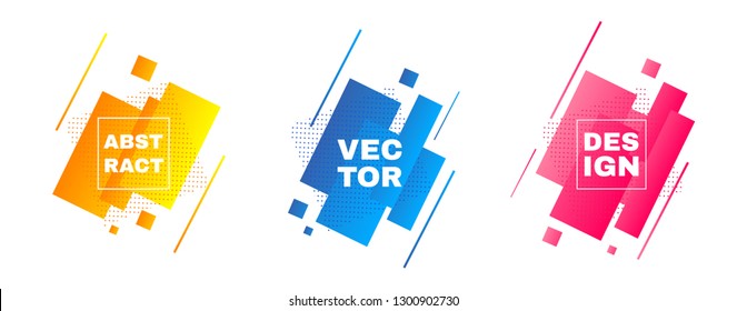 Abstract modern gradient banners. Design shapes. Vector layout template. Abstract background.