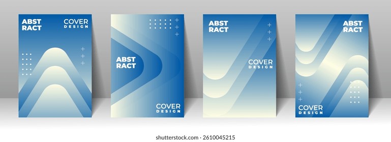 Abstract modern gradient blue cover banner template collection