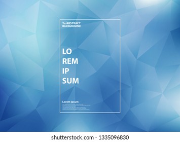 Abstract modern gradient blue in low polygon triangle patterns background. You can use for cover artwork, ad, poster, web, print, report. illustration vector eps10