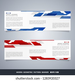 Abstract modern gradient blue and red technology banners, vector eps10