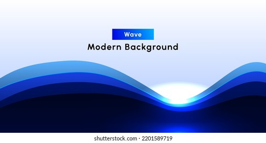 abstract modern gradient blue wave in business and futuristic background design