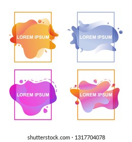 Abstract Modern Gradient Colored Liquid Fluid Shape Banner Frame