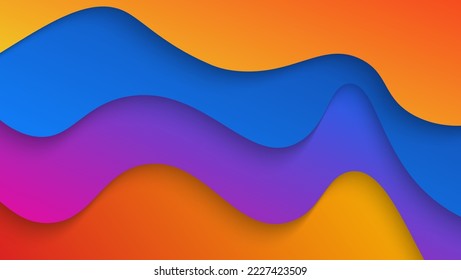 Abstract Modern Gradient Colorful Waves Shape Background Design