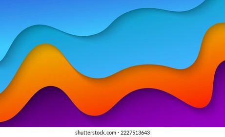 Abstract Modern Gradient Colorful Waves Shape Background Design