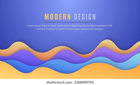 Abstract Modern Gradient Colorful Waves Shape Background Design