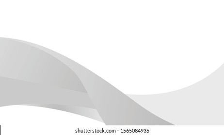 Abstract Modern Gradient Curves White and Gray Vector Backgrounds.