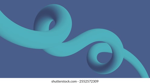 Abstract Modern Gradient Fluid Waves. Flowing Spiral Strokes Line Art , 3d line effect 