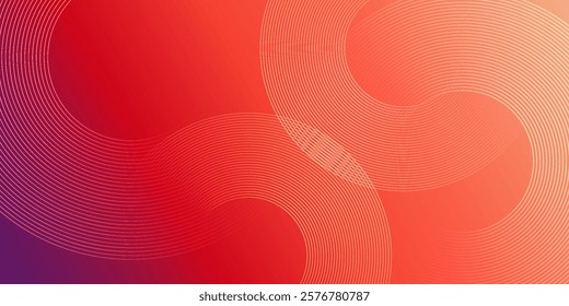 Abstract modern gradient horizontal template background. Trendy bright circle lines creative design. Minimal style graphic elements. Suit for poster, cover, banner, flyer, brochure, presentation