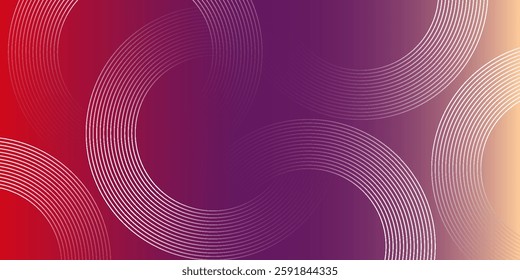 Abstract modern gradient horizontal template background. Trendy bright circle lines creative design. Minimal style graphic elements. Suit for poster, cover, banner, presentation. Vector Illustration