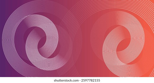 Abstract modern gradient horizontal template background. Trendy bright circle lines creative design. Minimal style graphic elements. Suit for poster, cover, banner, flyer, brochure, presentation