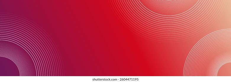 Abstract modern gradient horizontal template background. Trendy bright circle lines creative design. Minimal style graphic elements. Suit for poster, cover, banner, flyer, brochure, presentation