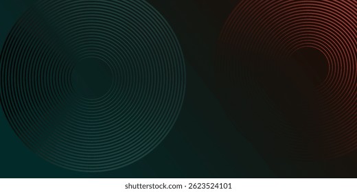 Fondo de Plantilla Horizontal de gradiente moderno Abstractas. Líneas de círculo brillantes de moda diseño creativo. Elementos gráficos de estilo minimalista. Traje para el cartel, cubierta, Anuncio, volante, folleto