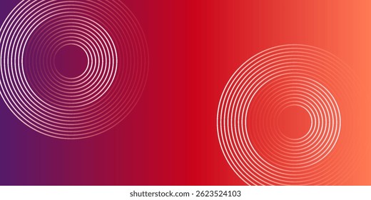 Abstract modern gradient horizontal template background. Trendy bright circle lines creative design. Minimal style graphic elements. Suit for poster, cover, banner, flyer, brochure