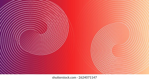 Abstract modern gradient horizontal template background. Trendy bright circle lines creative design. Minimal style graphic elements. Suit for poster, cover, banner, flyer, brochure, presentation