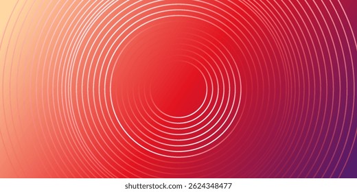 Abstract modern gradient horizontal template background. Trendy bright circle lines creative design. Minimal style graphic elements. Suit for poster, cover, banner, flyer, brochure