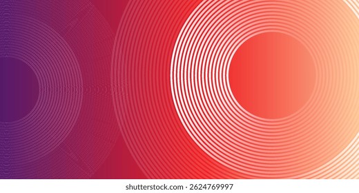 Abstract modern gradient horizontal template background. Trendy bright circle lines creative design. Minimal style graphic elements. Suit for poster, cover, banner, flyer, brochure, presentation