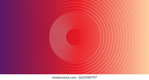 Abstract modern gradient horizontal template background. Trendy bright circle lines creative design. Minimal style graphic elements. Suit for poster, cover, banner, flyer, brochure, presentation
