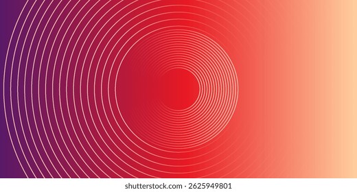 Abstract modern gradient horizontal template background. Trendy bright circle lines creative design. Minimal style graphic elements. Suit for poster, cover, banner, flyer, brochure, presentation
