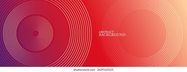 Abstract modern gradient horizontal template background. Trendy bright circle lines creative design. Minimal style graphic elements. Suit for poster, cover, banner, flyer, brochure, presentation.