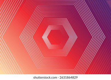 Fundo de modelo horizontal de gradiente moderno abstrato. Trendy linhas de hexágono brilhante design criativo. Elementos gráficos de estilo mínimo. vetor