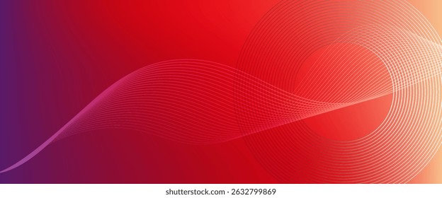 Abstract modern gradient horizontal template background. Trendy bright circle lines creative design. Minimal style graphic elements. Suit for poster, cover, banner, flyer, brochure, presentation