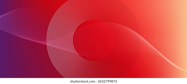 Abstract modern gradient horizontal template background. Trendy bright circle lines creative design. Minimal style graphic elements. Suit for poster, cover, banner, flyer, brochure, presentation