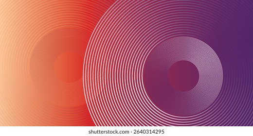 Abstract modern gradient horizontal template background. Trendy bright circle lines creative design. Minimal style graphic elements. Suit for poster, cover, banner, flyer, brochure, presentation