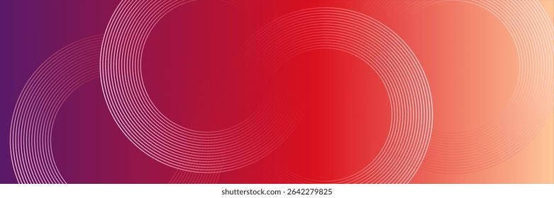 Abstract modern gradient horizontal template background. Trendy bright circle lines creative design. Minimal style graphic elements. Suit for poster, cover, banner, flyer, brochure, presentation
