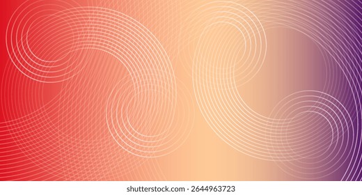 Abstract modern gradient horizontal template background. Trendy bright circle lines creative design. Glow nice art simple good