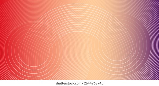Abstract modern gradient horizontal template background. Trendy bright circle lines creative design. Glow nice art simple