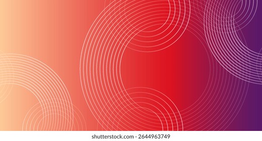Abstract modern gradient horizontal template background. Trendy bright circle lines creative design. Glow nice art simple good line graphic