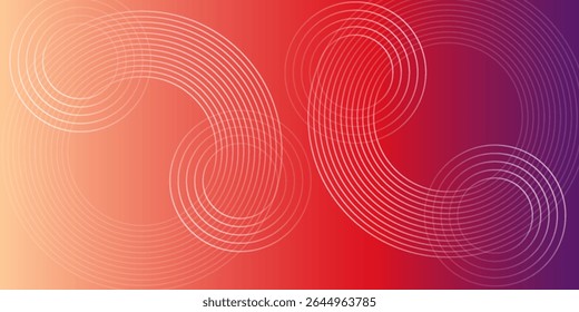 Abstract modern gradient horizontal template background. Trendy bright circle lines creative design. Glow nice art simple good line
