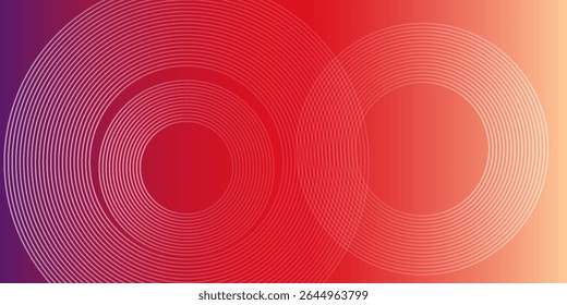Abstract modern gradient horizontal template background. Trendy bright circle lines creative design. Glow