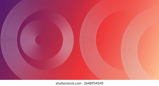 Abstract modern gradient horizontal template background. Trendy bright circle lines creative design. Minimal style graphic elements. eps 10 in presentation,web