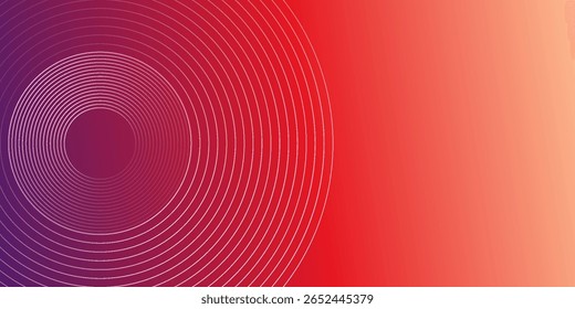 Abstract modern gradient horizontal template background. Trendy bright circle lines creative design. Minimal style graphic elements. Suit for poster, cover, banner, flyer, brochure, presentation