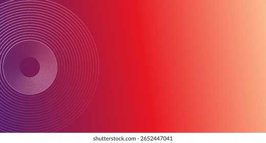 Abstract modern gradient horizontal template background. Trendy bright circle lines creative design. Minimal style graphic elements. Suit for poster, cover, banner, flyer, brochure, presentation