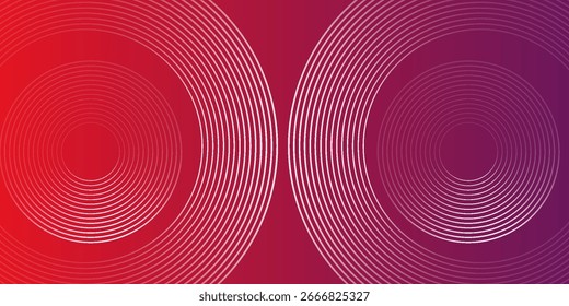 Abstract modern gradient horizontal template background. Trendy bright circle lines dynamic simple art graphic design