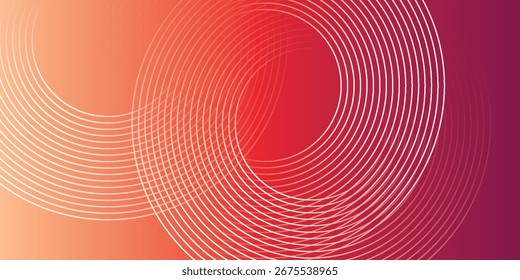 Fundo de modelo horizontal de gradiente moderno abstrato. Trendy brilhante círculo linhas design criativo. Elementos gráficos de estilo mínimo.