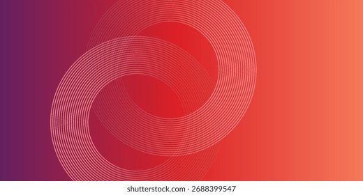 Fondo de Plantilla Horizontal de gradiente moderno Abstractas. Líneas de círculo brillantes de moda diseño creativo. Elementos gráficos de estilo minimalista. Traje para el cartel, cubierta, Anuncio, volante, folleto, presentación	
