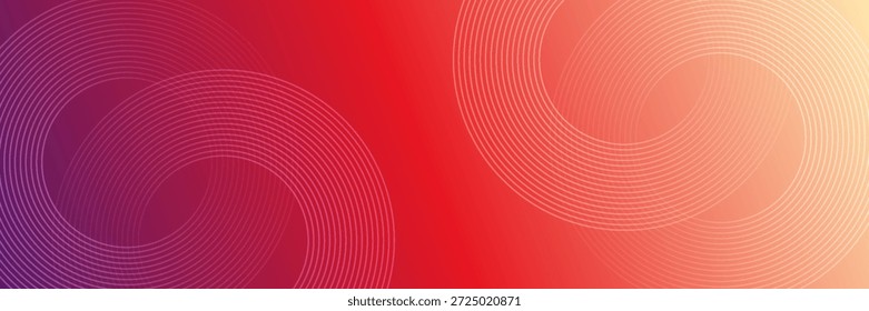 Fundo de modelo horizontal de gradiente moderno abstrato. Trendy brilhante círculo linhas design criativo. Elementos gráficos de estilo mínimo. Terno para cartaz, capa, banner, folheto, brochura, apresentação