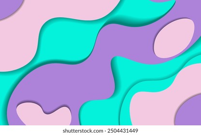 Fondo de onda de corte de papel degradado moderno Abstractas con decoración de sombras. Diseño creativo de patrón de onda dinámica de estilo mínimo. Elemento de textura líquida.