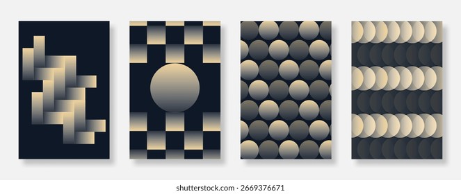 Abstrato moderno conjunto de fundo do poster gradiente. Modelo minimalista de capa de livro. Adequado para banner, folheto, música, brochuras e anúncios. Ilustração vetorial