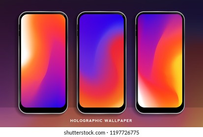 Abstract modern gradients wallpapers for smartphone. Vibrant gradients on device display. blurred colorful waves. Trendy design. Vector design.