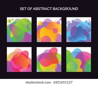 Abstract modern graphic background set. Gradient abstract banners with flowing liquid shapes