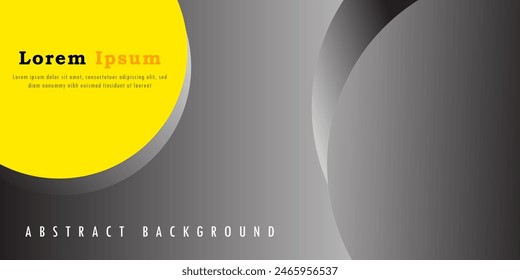 Abstract modern graphic element background. Ash and yellow colored forms and waves. Gradient abstract banner with flowing liquid shapes.